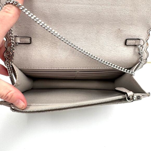 Fendi Beige Blue Orange Owl WOC Crossbody Bag SHW Scalloped Edges - Picture 8 of 14